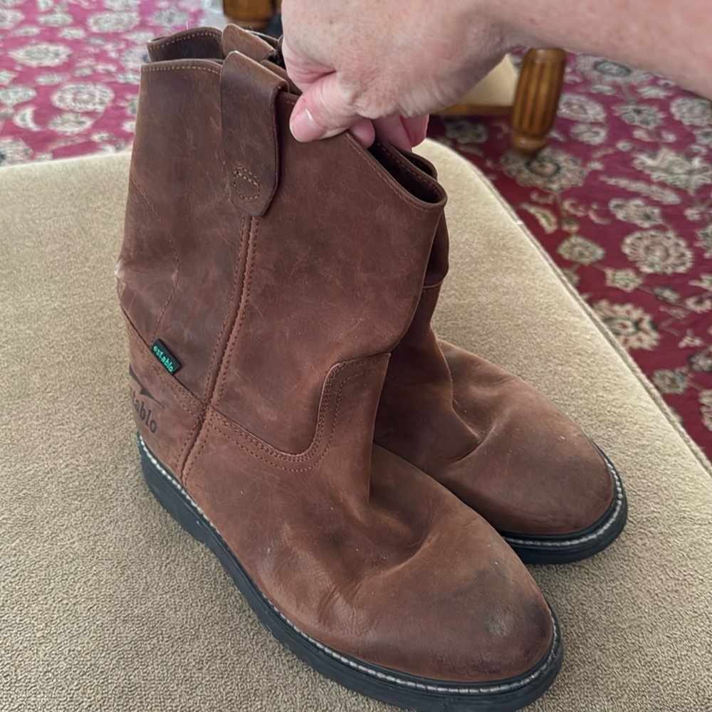 Establo Brown Leather Cowboy Boots Western Shoes Size 7.5 (TD)